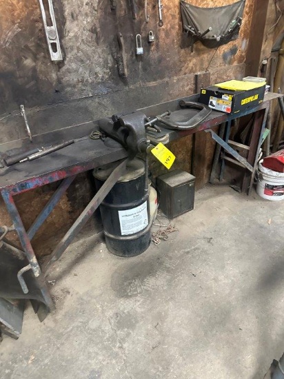 Steel Work Bench w/Vises,C-Clamps