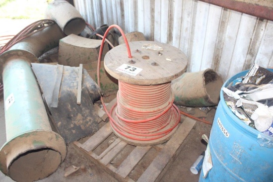 Wooden Spool w/ .75in Rubber Coated Wire Rope
