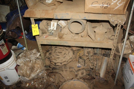 Small Metal Shelving Unit & Contents