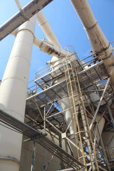 9' Cyclone Dust Collector w/Frame Structure, Pipe to Blower, Building