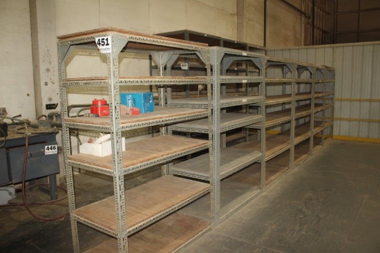 (6) Metal 2x 4 x 6' Shelving Units