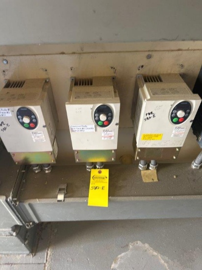 (4) Toshiba 5hp V.F.D. Mdl# VF-S11, 3 ph (sells times the money)
