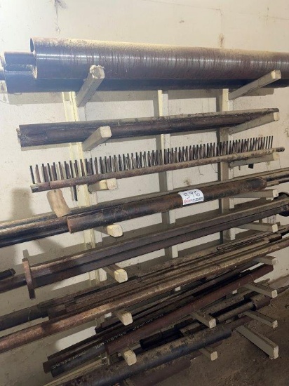 (2) Steel Racks of Steel Shafts, Assort of Length & Dia.