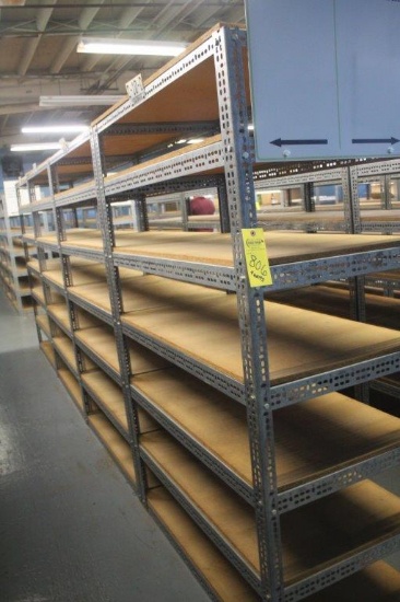 (4) 2 x 4 x 6' Steel/Wood Shelving Units