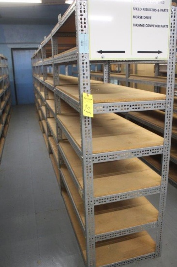 (6) 2 x 4 x 6' Steel/Wood Shelving Units