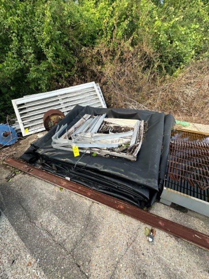Black Plastic Tarp w/Aluminum Brackets