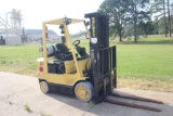 Hyster 550XM Forklift, Propane, Solid Tires, Triple Stage Mast w/Fork Posit
