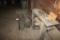 Heavy Steel Work Bench w/Used Chipper Knives & Bandsaw Blades Sections
