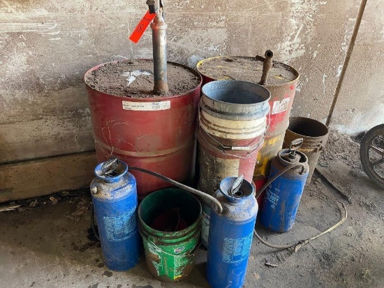 Oil Barrells, Barrell Pump, Spray Cans