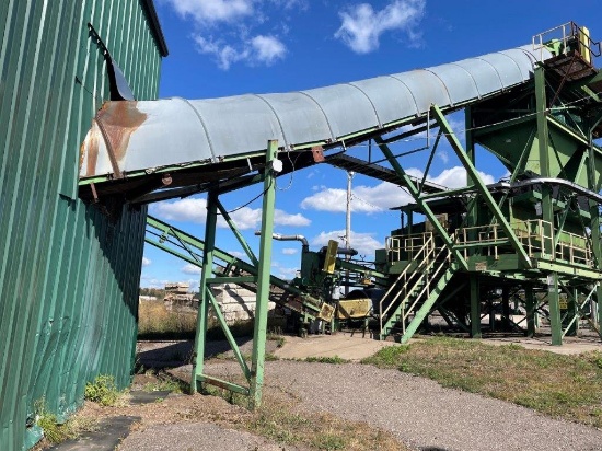 Dingwells 5ft X 100ft Covered Flighted Belt Conveyor W/ Falk Drive & Electric Motor W/Substructure,