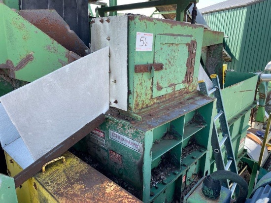 Jeffries Mod 34 Armor Plate Chip-Size Grinder W/ Substructure & Stairs, 75hp Motor, SN: 1009165A