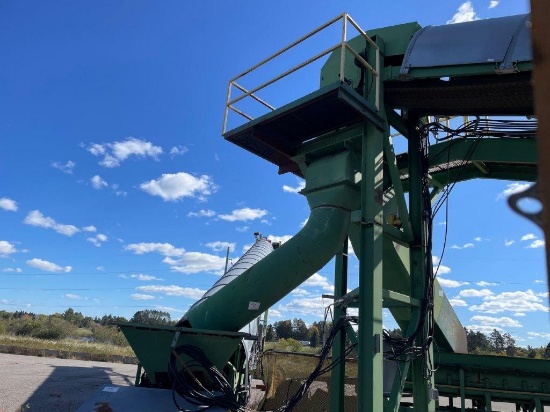 Diverter Valve On End Of 80ft Conveyor W/ Electric Actuated Gate & Chutes
