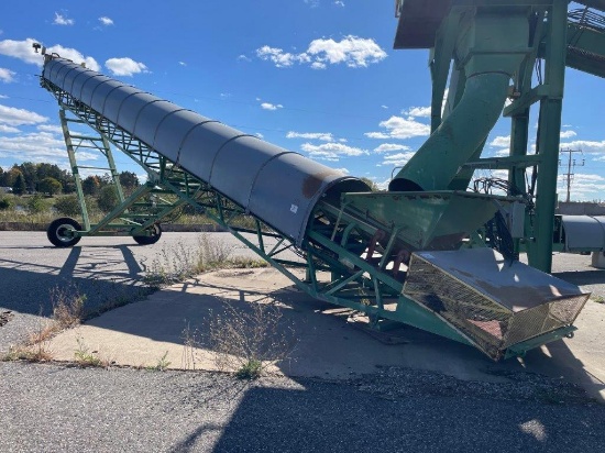 Dingwells 36inch X 80ft Flighted Belt Radial Stacker W/ Falk Drive & Electric Motor; W/ 10ft Speed U