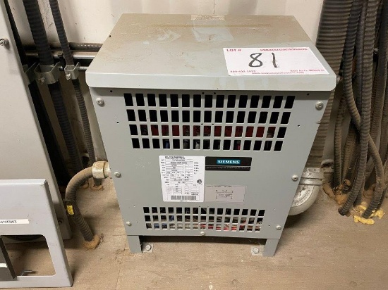 Siemens 10ANNKVA Dry Type Transformer Type SEC; 1ph; Mod: CDSC0010RKA6XXLA, CAT: T1F10010C5VXX, SN:
