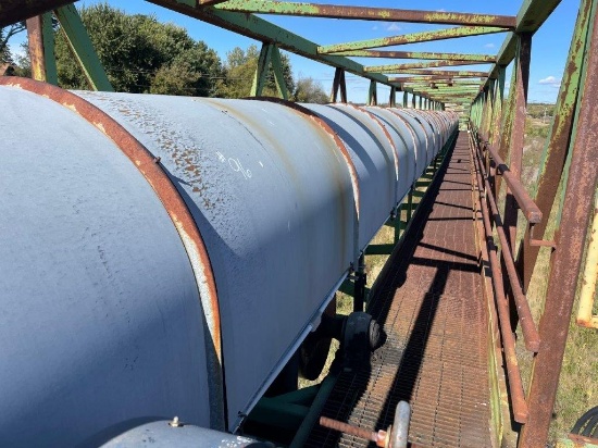 Dingwells 30inch X 970ft Covered Bell Conveyor W/ SM Cyclo 30hp Electric Drive W/ Belt Tensioner