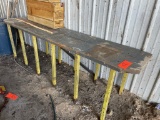 20 1/2inch X 8ft Steel Frame Wood Top Bench