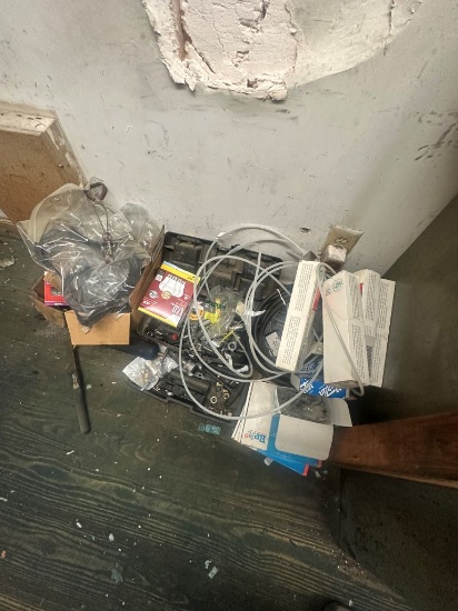 Small Tool Box With Tools, Small Parts Bin And Contents On Shelf As Marked