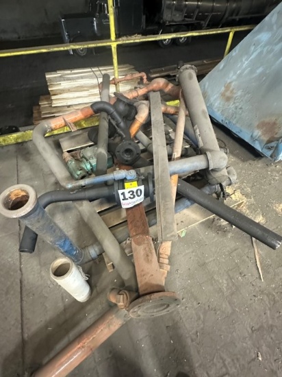 Pallet With An Assortment Of Pipe And Valves Removed From Heat Treating System. Located At 1602 Muss