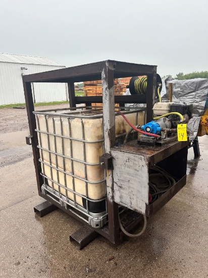 Lumber/Log End Waxing Unit With Gas Engine Power Pump And Anchor Seal Tote