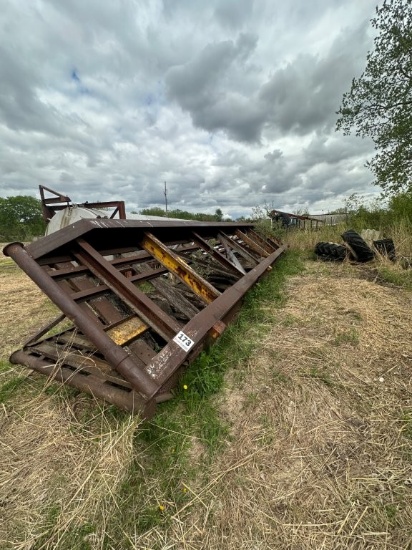 11ft 4inch Wide X 40ft Folding Steel Frame Bridge, Wood Deck Needs To Be Replaced