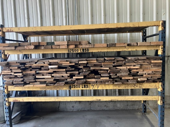 (2) Racks Full Of 4ft Long Mixed Thickness Hardwood Filler Boards Used For Filling Gaps When Loading