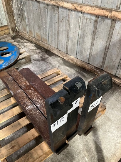 (3) Forklift Forks - (2) 48inch X 5inch and (1) 45inch X 6inch