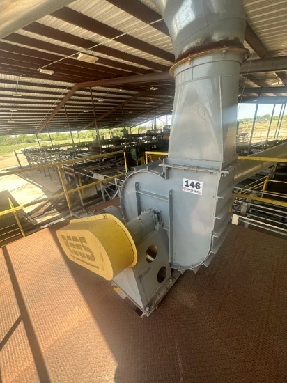 Approx. 30 Hp Saw Dust Blower, Installed On Elevated Steel Platform, Platform Sells Separately