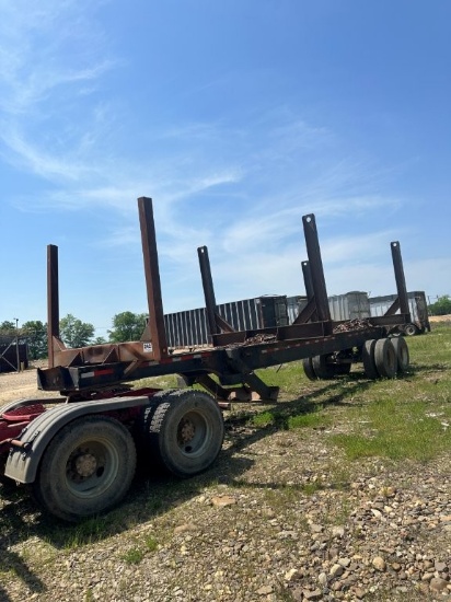 45ft 3 Bunk Tandem Axle Log Trailer, Bunks Have 122inch Out Side Measurement, Used As Yard Trailer