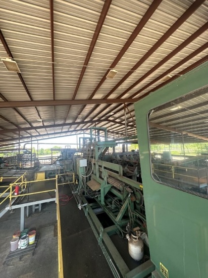Cooper Tandem Sharp Chain 14ft Scragg Mill With 3 Saw Vertical Edgers. (2) 56inch Circle Saw Blades,