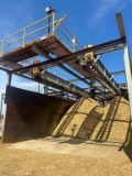 Dual 40ft Overhead Trailer Loading System, Currently Setup As Load Out Bin With Steel Plate Side Wal