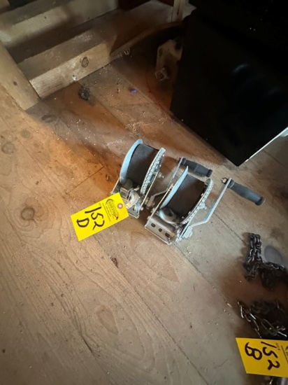 (2) New Trailer Mount Strap Winches