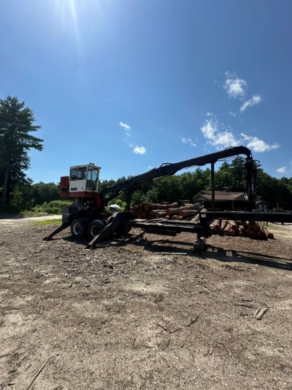 Prentice 180-B Trailer Mounted Knuckle Boom Loader with Rotobec Grapple, John Deere Engine, Hrs Not