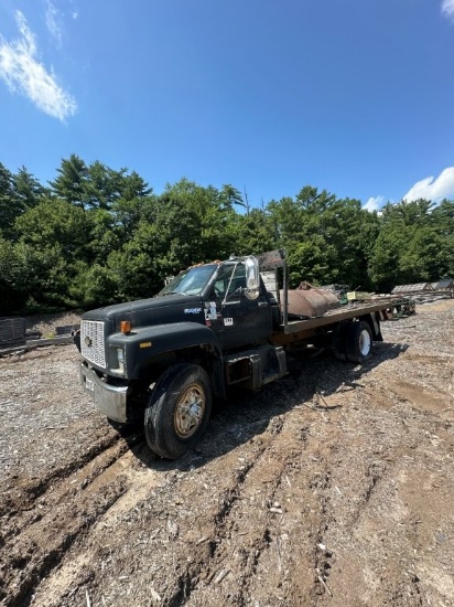1993 GMC Kodial Single Axle 33K Lb Truck with 16ft Dumping Flatbed, CAT Diesel Engine, 6 Spd Manual