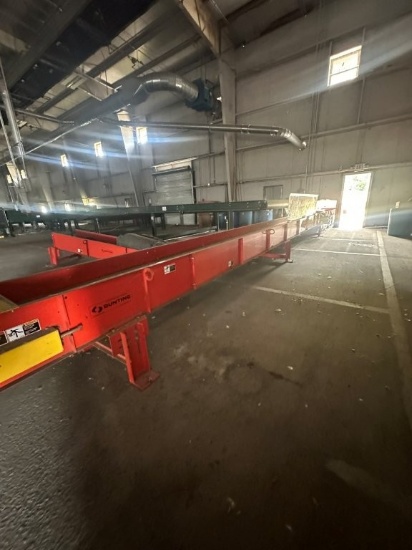 Bunting 21inch x 30ft (Like New) Belt Conveyor 6inch Deep Sides, Electric Drive. Located at 3360 Can