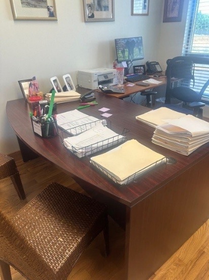 All Office/Computer Desks in Office Building, Approx 8 Units. Located at 3360 Cansler Circle, Maiden