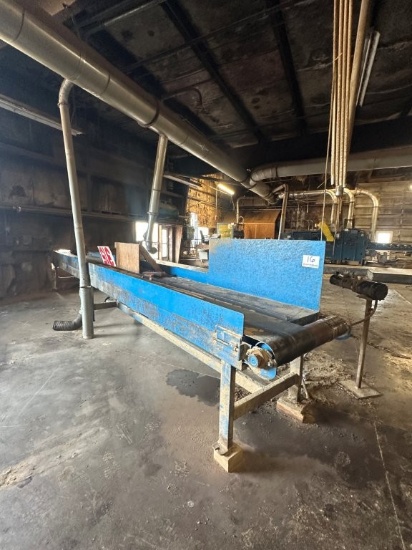 35 Ft Long Belt Conveyor Designed to Run (2) 18 Inch Wide Belts, It Currently has (1) Belt 6 Inch De