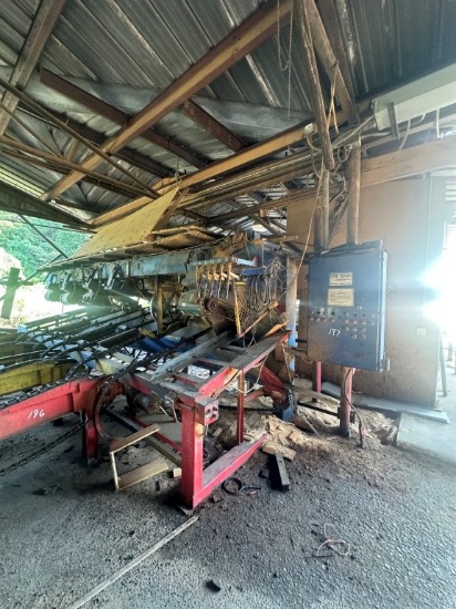 Tierney RH Drop Saw Trimmer, 5 Saw Ladders, 24inch blades, 16ft Length Capacity. Located at 172 Loop