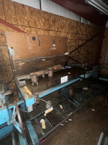 Armstrong Saw Bench with Welding Clamp, 2 Hammering Blocks. Located at 172 Looper Ln., Pickens, SC 2