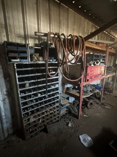 Remaining Contents in Maintence Shop, Bolt Bins, Bearings, Hydraulic Hoses, V-Belts, Sprockets and R