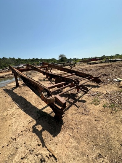 CMC 10ft x 18ft 3 Strand Log Deck, Stop and Loader, Hydraulic Drive. Located at 361 Yarbrough Ln., W