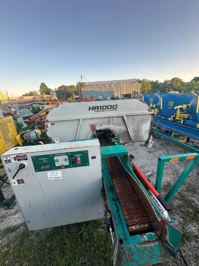 Wood Mizer HR1000 2 Head Band Resaw with Steel Feed Thru Conveyor Belt, Onboard Hydraulic Power Pak,