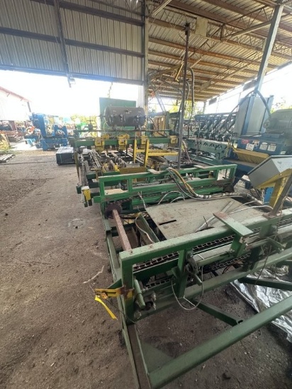 Trace Machine 4 Stringer Pallet Nailer with Stacker. Located at 1995 Lumber Rd., Henry, TN 38231. TN