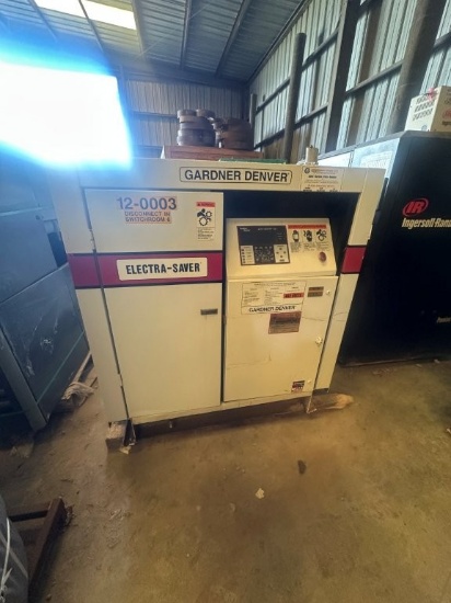 Gardner Denver Electra Saver 100hp Rotary Screw Air Compressor. Located at 1995 Lumber Rd., Henry, T