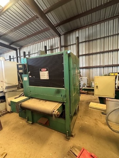Time Saver 36inch 2 Head Sander Mdl 337-2BO S/N 17443. Located at 1995 Lumber Rd., Henry, TN 38231.