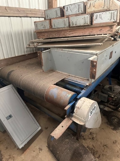 53inch x 9ft Sorting Belt Conveyor, No Drive and No Contents. Located at 1490 Hwy 100 W., Centervill
