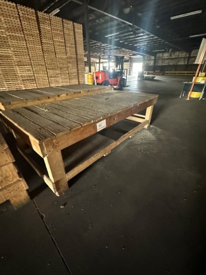 48 Inch X 96 Inch X 29 Inch Heavy Built Wooden Work Table. Located 201 Tobacco Rd., Bowling Green, K