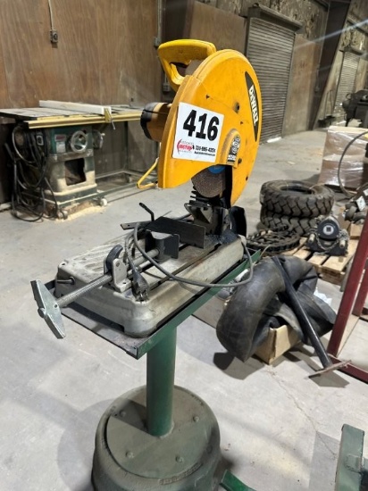 DeWalt Chop Saw with Pedestal. Located at 2898 Crestridge Rd., Centerville, TN 37033. TN Sales Tax 9