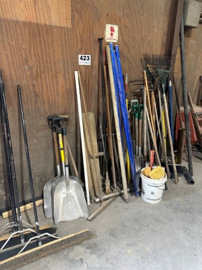 Wheel Barrow and Large Assortment of Clean Up Tools. Located at 2898 Crestridge Rd., Centerville, TN