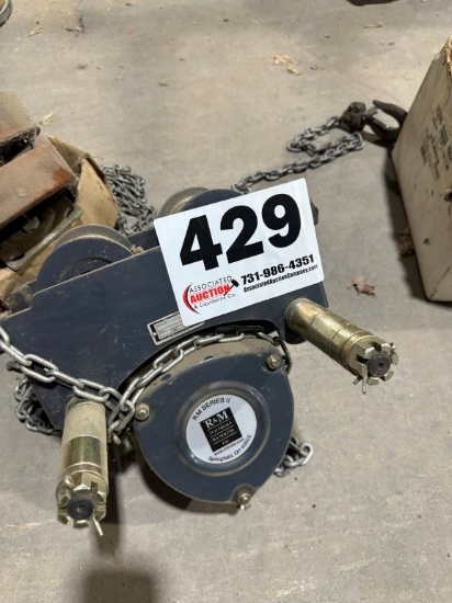 R&M Series II 1/2 Ton Mechanical Chain Hoist. Located at 2898 Crestridge Rd., Centerville, TN 37033.