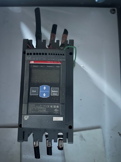 ABB 100 HP Model PSE142-600-70 Soft Start with 24 X 30 X 11 Inch Metal Cabinet. Located 201 Tobacco